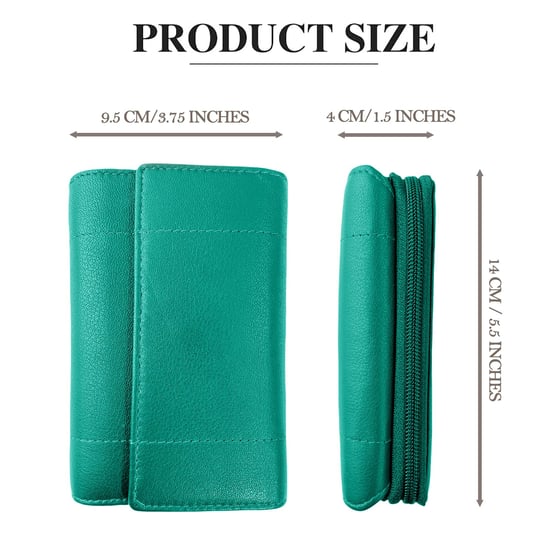 Women's Genuine Leather Purse RFID Blocking Wallet In Turquoise - Image 3
