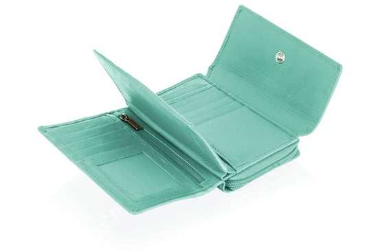Women's Genuine Leather Purse RFID Blocking Wallet In Turquoise - Image 5