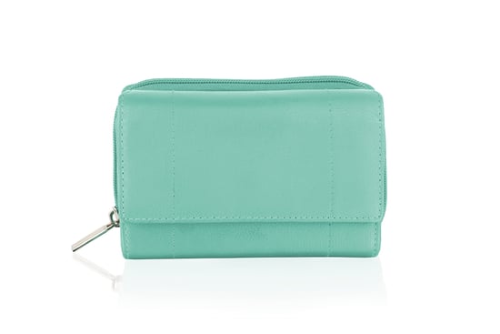 Women's Genuine Leather Purse RFID Blocking Wallet In Turquoise - Image 6