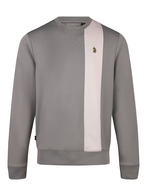 Luke 1977 Mens Latchford Sweatshirt in Concrete Cement - Image 1