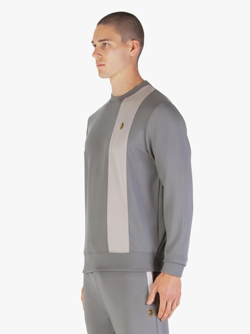 Luke 1977 Mens Latchford Sweatshirt in Concrete Cement - Image 2