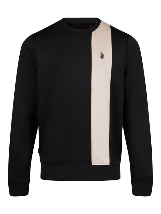 Luke 1977 Mens Latchford Sweatshirt in Black Dark Ecru - Image 1