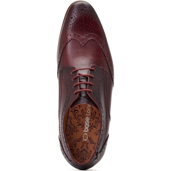 Base London Barbera Mens Brogue Shoes Dark Red - Image 2