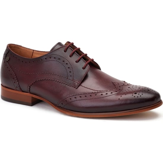 Base London Barbera Mens Brogue Shoes Dark Red - Image 6