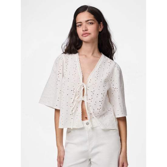 Pieces Pctyla 2/4 v-neck tie top wvn d2d p - Image 1