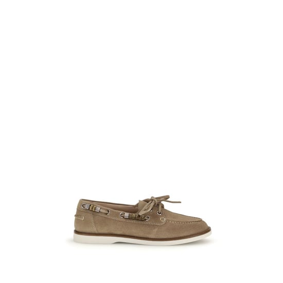 PINKO Beige Kalfsleer Bos Taurus Instapper Loafers - Image 1
