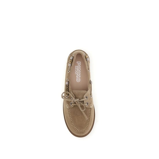 PINKO Beige Kalfsleer Bos Taurus Instapper Loafers - Image 4