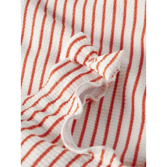 Name It Meisjes badpak geribd nmfzikka strik rood gestreept - Image 4