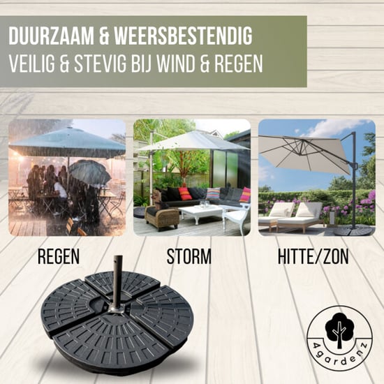 4gardenz ® combinatieset verzwaringsset met parasolvoet kruis 70 kg - Image 3