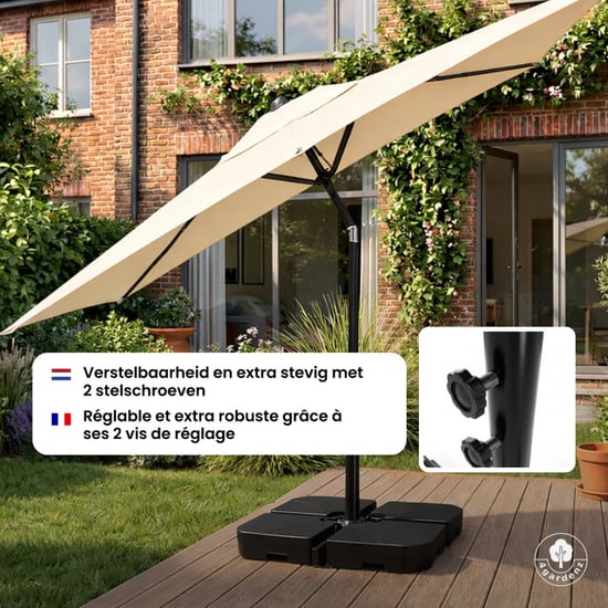 4gardenz ® kruisstandaard xl parasolvoet voor tegels 100x100x70 cm - Image 4