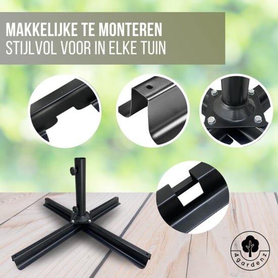 4gardenz ® parasol kruisvoet voor verzwaringstegels 77x77x31 cm - - Image 6