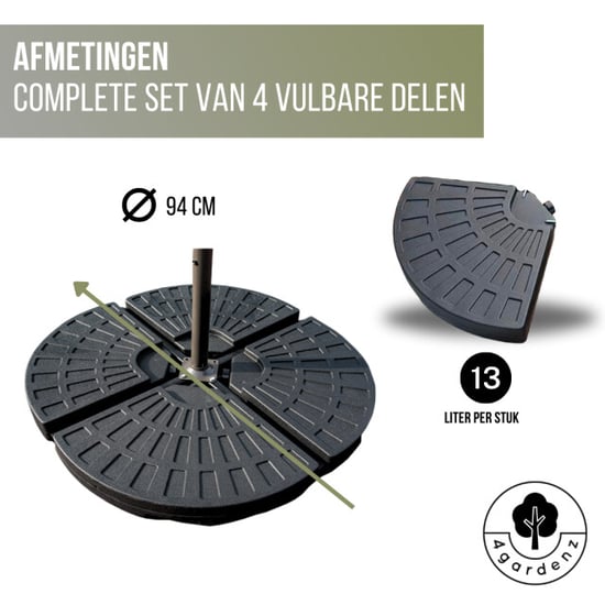 4gardenz ® combinatieset verzwaringsset met parasolvoet kruis 70 kg - Image 4