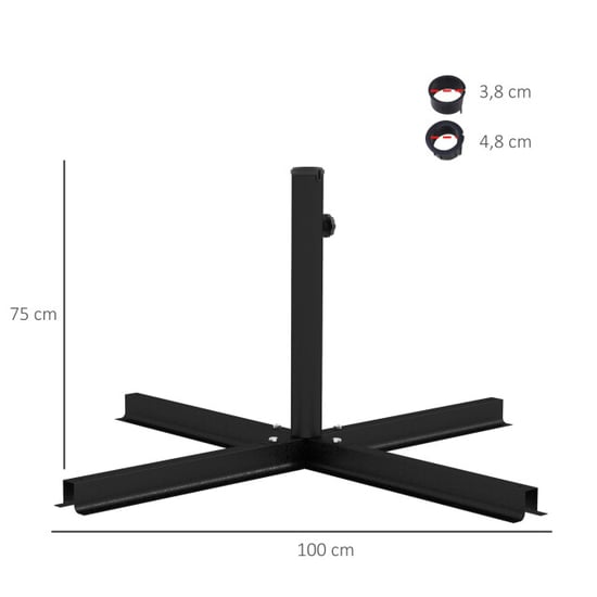 4gardenz ® kruisstandaard xl parasolvoet voor tegels 100x100x70 cm - Image 6