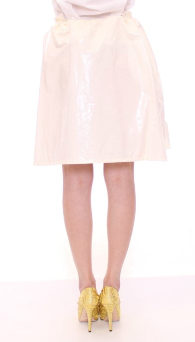 Licia Florio Witte Bovenknie Rekbare Tailleband Rok - Image 3