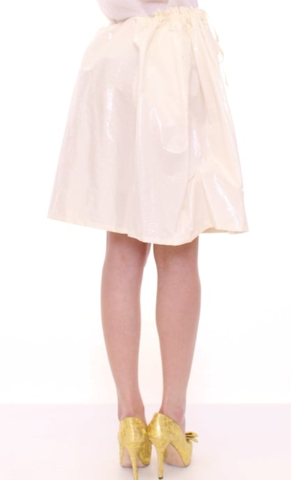 Licia Florio Witte Bovenknie Rekbare Tailleband Rok - Image 4