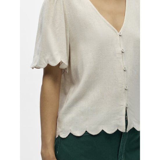 Object objsanne 2/4 lo v-neck top noos 23048114 sandshell - Image 4