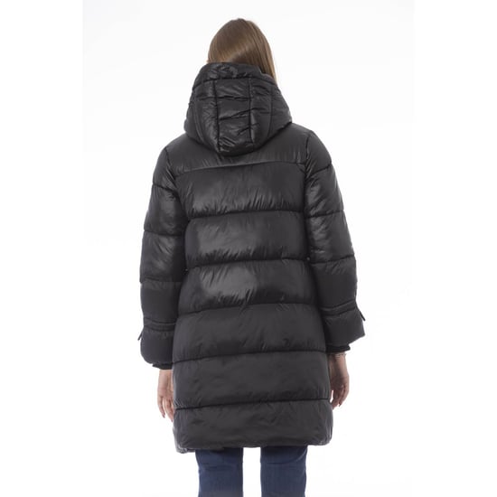 Baldinini Trend Black Nylon Jacket Coat - Image 3