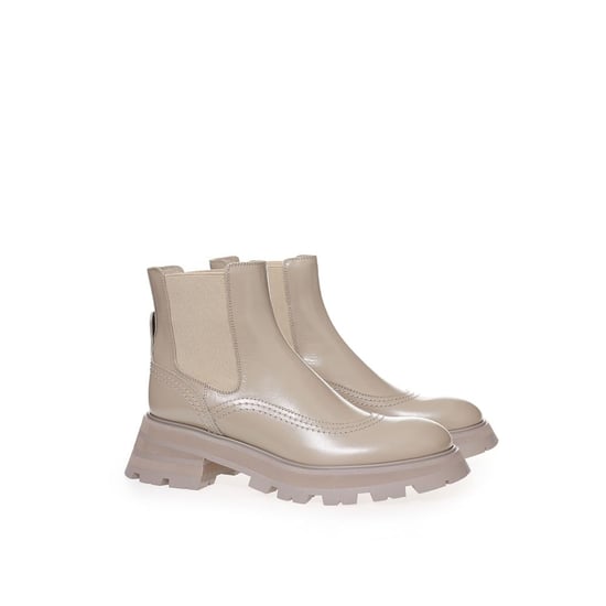 Alexander McQueen Beige Leren Chelsea Boots - Image 3