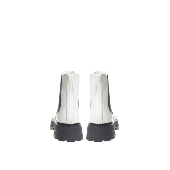 Alexander McQueen Zwarte En Witte Leren Chelsea Boots - Image 3