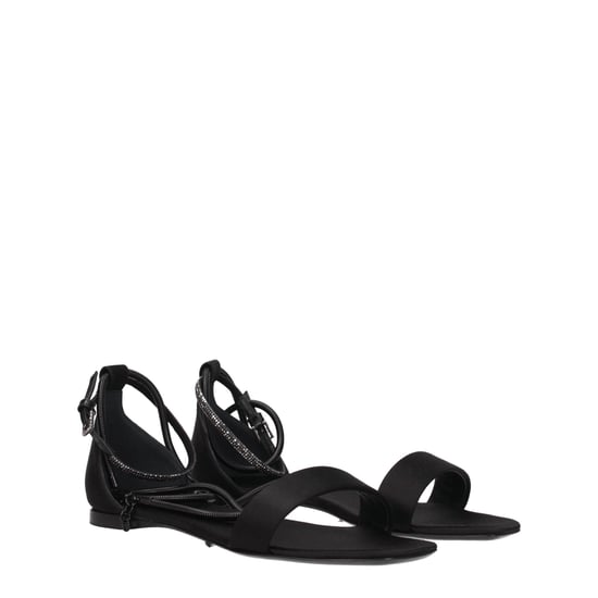 Max Mara Zwarte Satijnen Platte Sandalen - Image 2