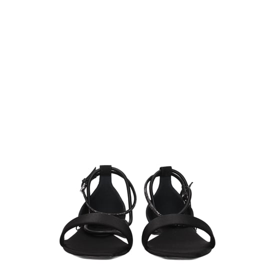 Max Mara Zwarte Satijnen Platte Sandalen - Image 3