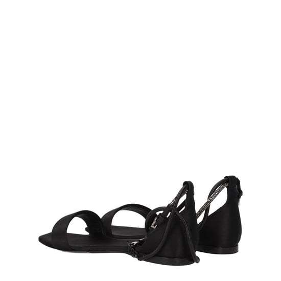 Max Mara Zwarte Satijnen Platte Sandalen - Image 4