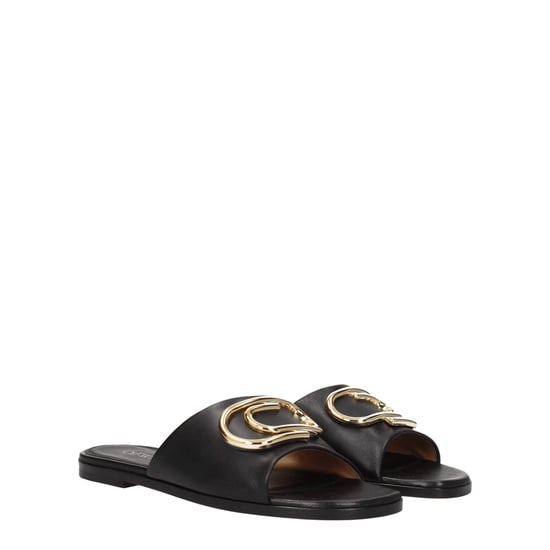 Off-White Zwarte Leren Slippers - Image 2