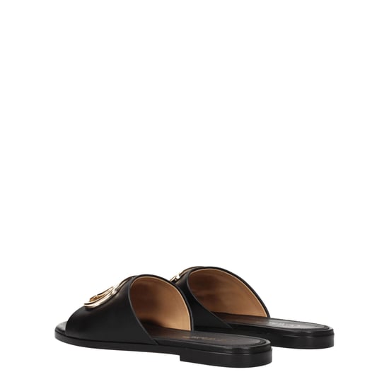 Off-White Zwarte Leren Slippers - Image 4