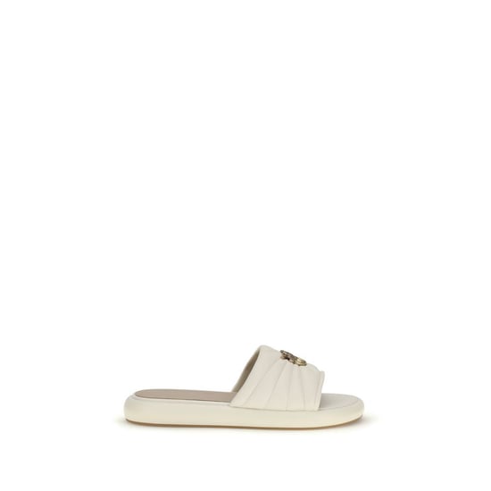 PINKO Beige Calf Leather Bos Taurus Plat Sandalen - Image 1