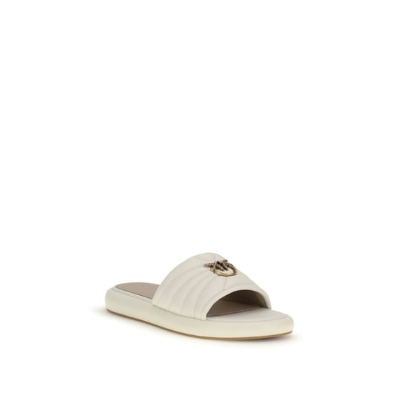 PINKO Beige Calf Leather Bos Taurus Plat Sandalen - Image 2