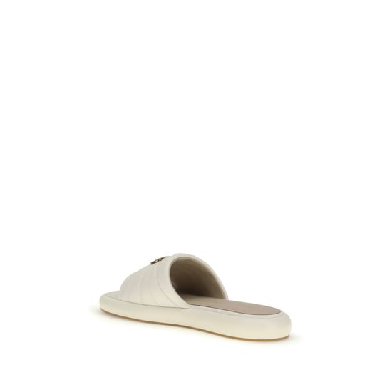 PINKO Beige Calf Leather Bos Taurus Plat Sandalen - Image 3