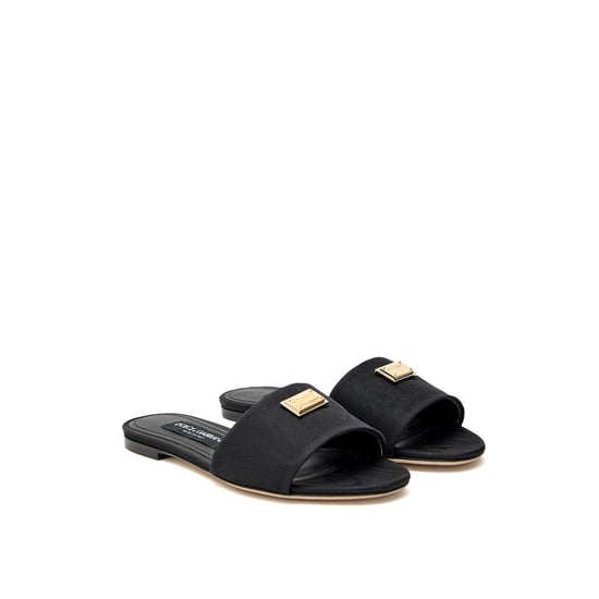 Dolce & Gabbana Zwarte Polyester Slippers - Image 2