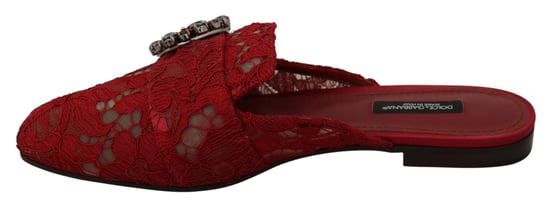 Dolce & Gabbana Rode Kant Kristal Instap Ballerina's - Image 5