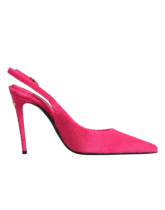 Dolce & Gabbana Roze Suède Hoge Hakken Slingback Schoenen - Image 1