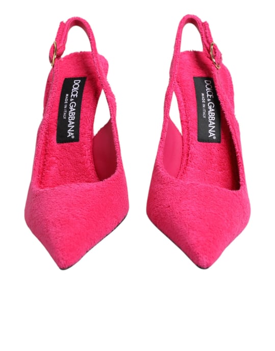 Dolce & Gabbana Roze Suède Hoge Hakken Slingback Schoenen - Image 3