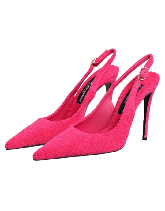 Dolce & Gabbana Roze Suède Hoge Hakken Slingback Schoenen - Image 5