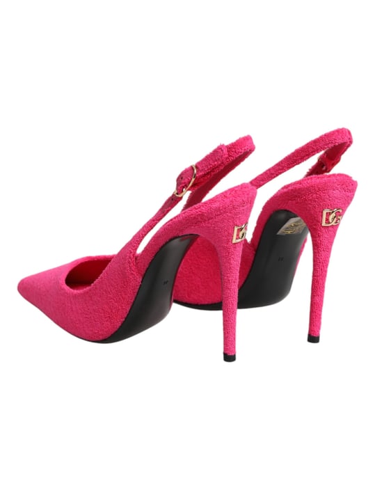 Dolce & Gabbana Roze Suède Hoge Hakken Slingback Schoenen - Image 6