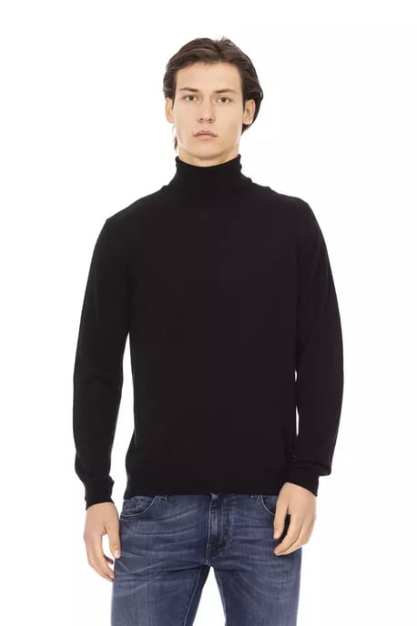 Baldinini Trend Black Fabric Men Sweater Turtleneck - Image 1