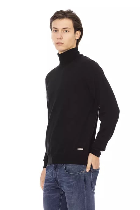 Baldinini Trend Black Fabric Men Sweater Turtleneck - Image 2