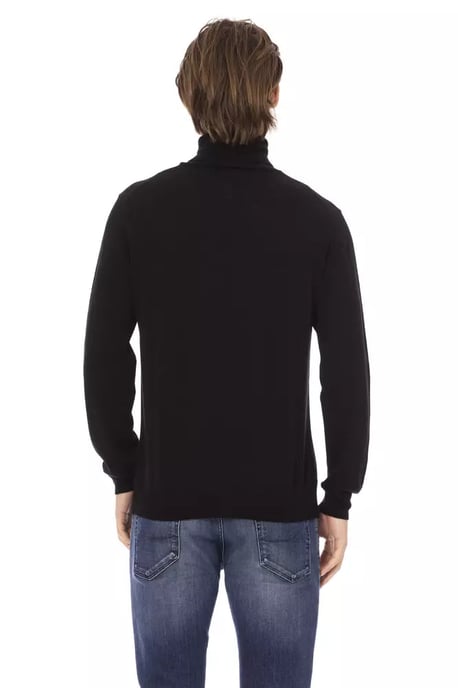 Baldinini Trend Black Fabric Men Sweater Turtleneck - Image 3