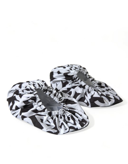 Dolce & Gabbana Witte Logo Print Nylon Instappers Flats Schoenen - Image 3