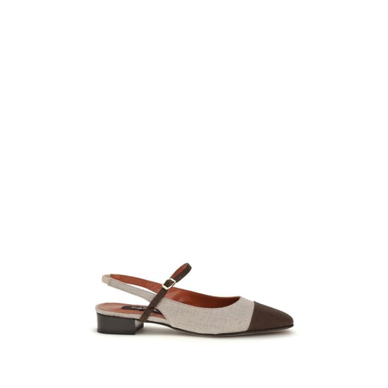 Carel Parijs Beige Katoenen Ballerina's - Image 1