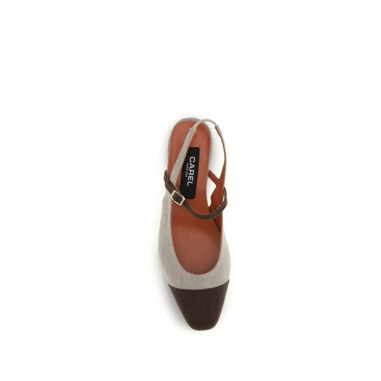 Carel Parijs Beige Katoenen Ballerina's - Image 4