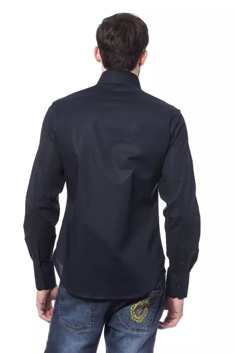 Billionaire Italian Couture Blue Cotton Men Shirt - Image 3