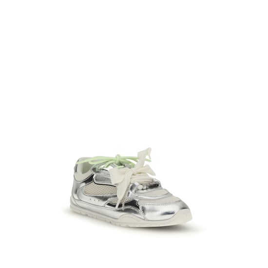 PINKO Silver Calf Leather Bos Taurus Athletic Sneakers - Image 2
