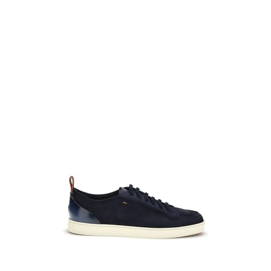 Santoni Blauw Calf Leather Bos Taurus Lage Sneakers - Image 1