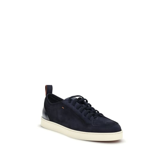 Santoni Blauw Calf Leather Bos Taurus Lage Sneakers - Image 2