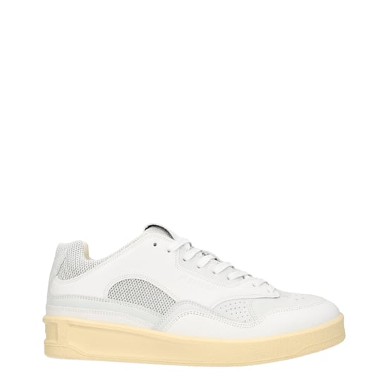 Jil Sander Vita Läder Låg Top Sneakers - Image 1