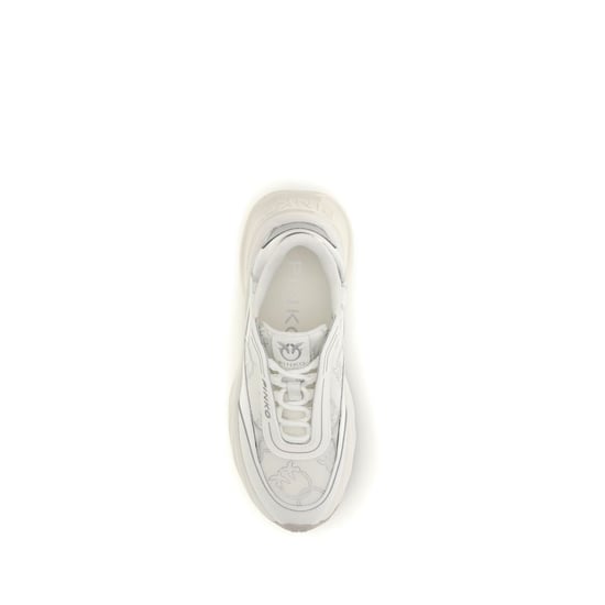 PINKO Witte Kalverenleren Bos Taurus Chunky Sneakers - Image 4