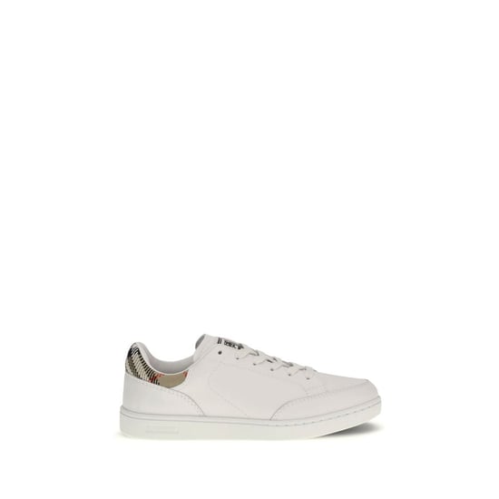 Burberry Witte Kalfskin Bos Taurus Lage Sneakers - Image 1